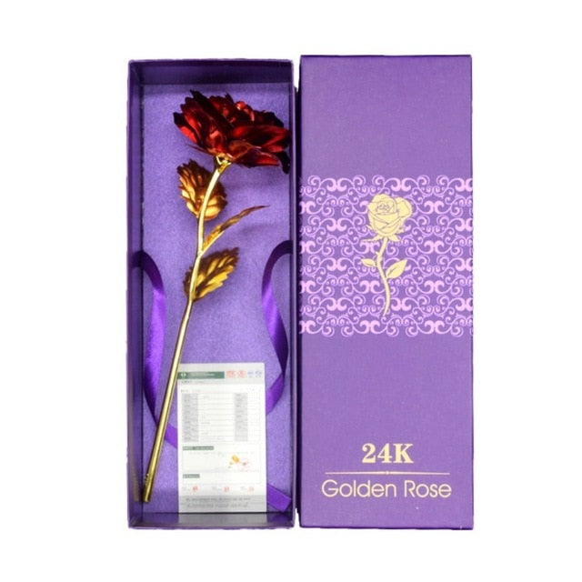 Fleur en Or 24K Éternelle dans un Écrin