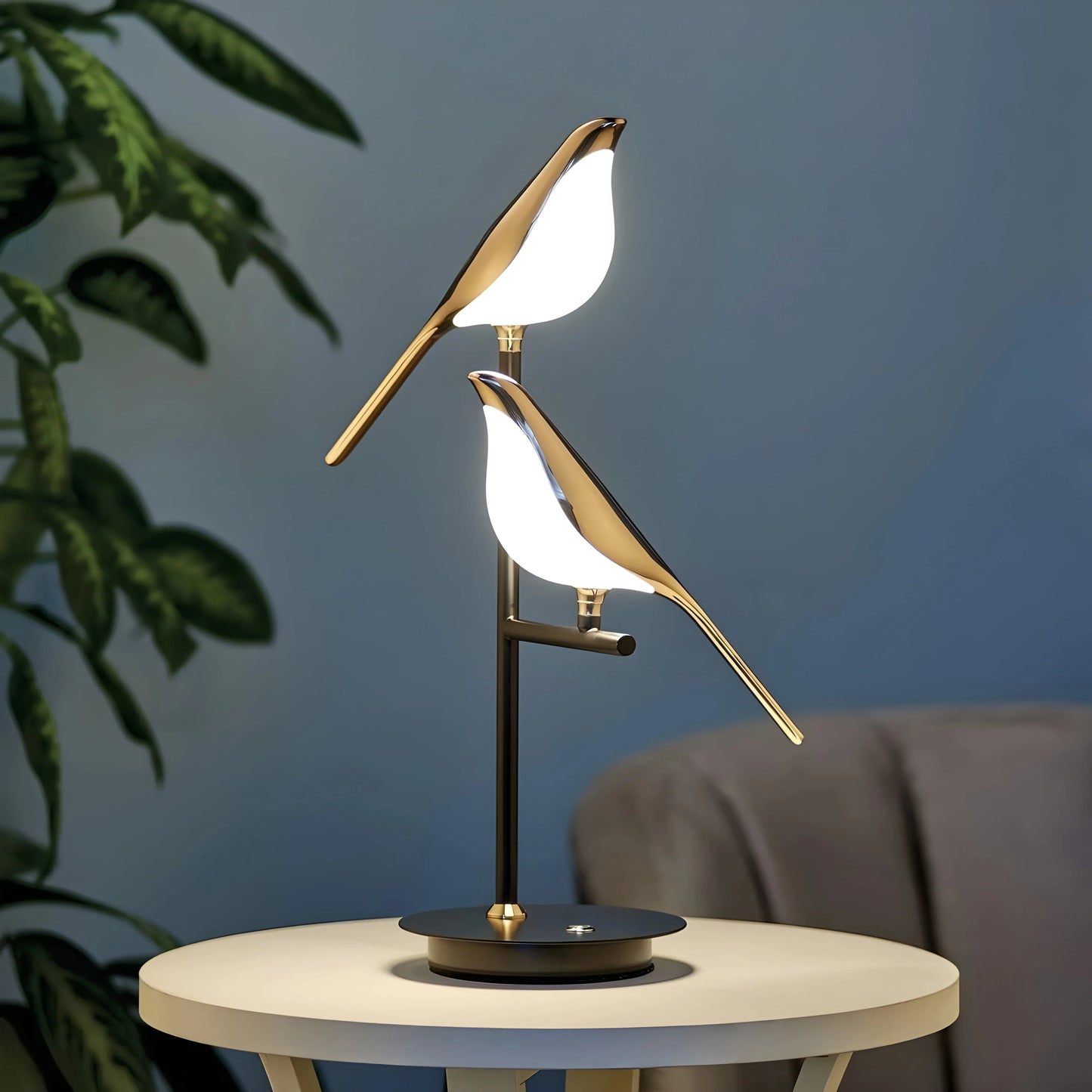 Lampe LED Élégante Oiseau Champagne Variable