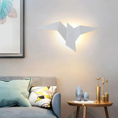 Lampe Murale LED Élégante Oiseau Noir et Doré