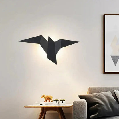 Lampe Murale LED Élégante Oiseau Noir et Doré - blxckfr