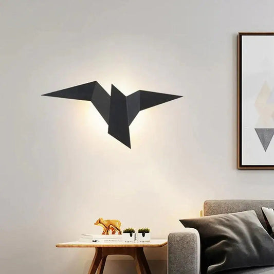 Lampe Murale LED Élégante Oiseau Noir et Doré - blxckfr