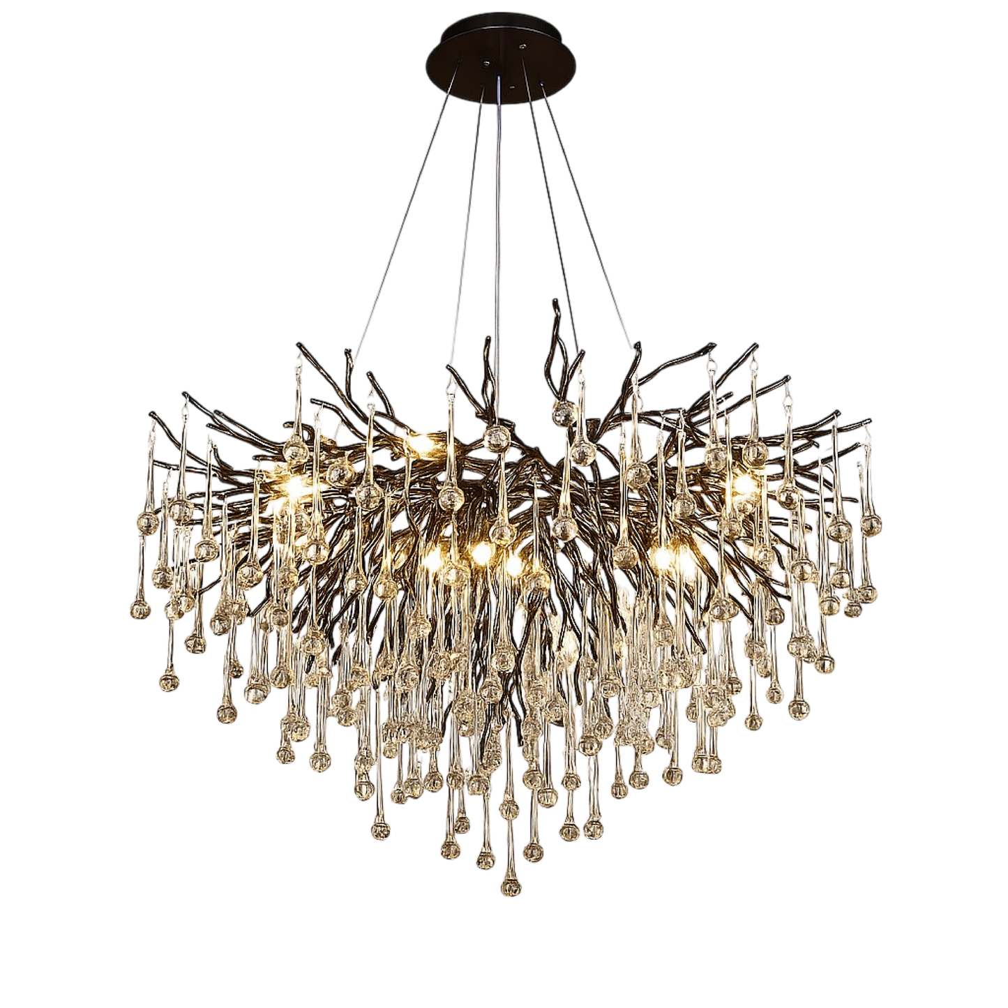 Lustre Cristal Noir Élégant - Foivo