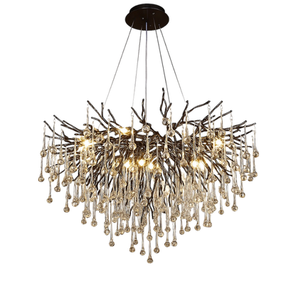 Lustre Cristal Noir Élégant - Foivo
