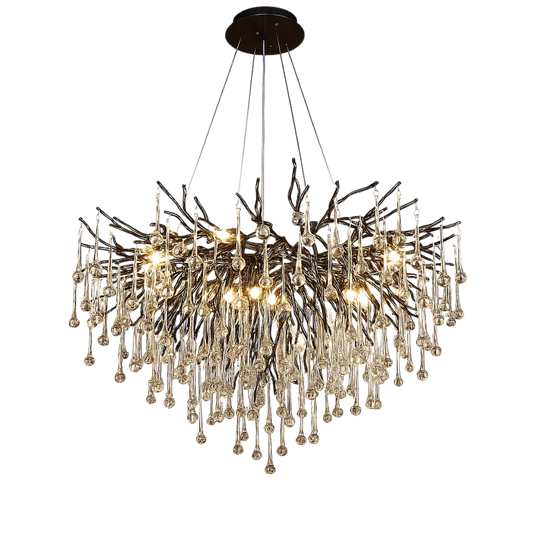 Lustre Cristal Noir Élégant - Foivo