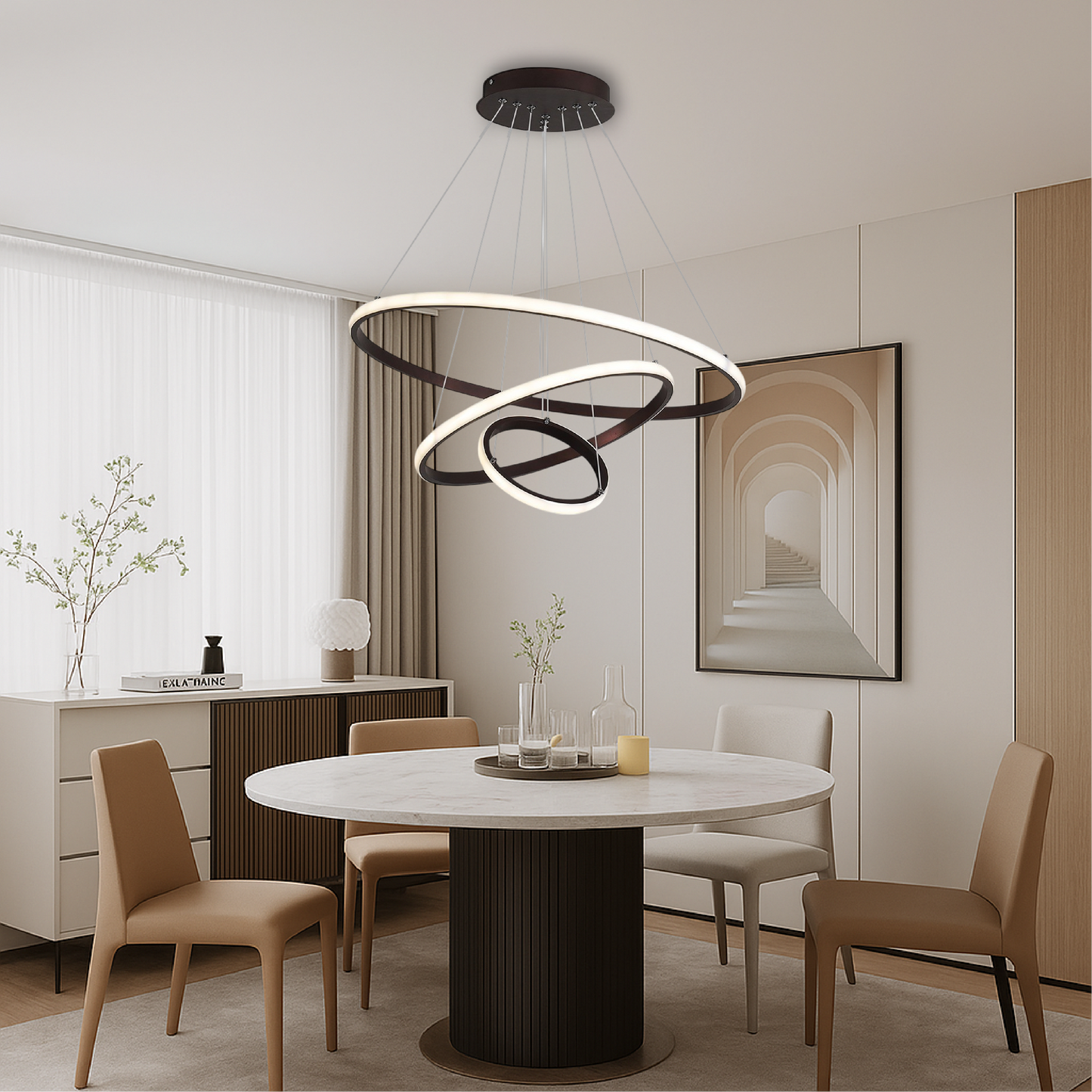 Luminaire de Luxe 3 Niveaux pour Plafonds Hauts - Foivo