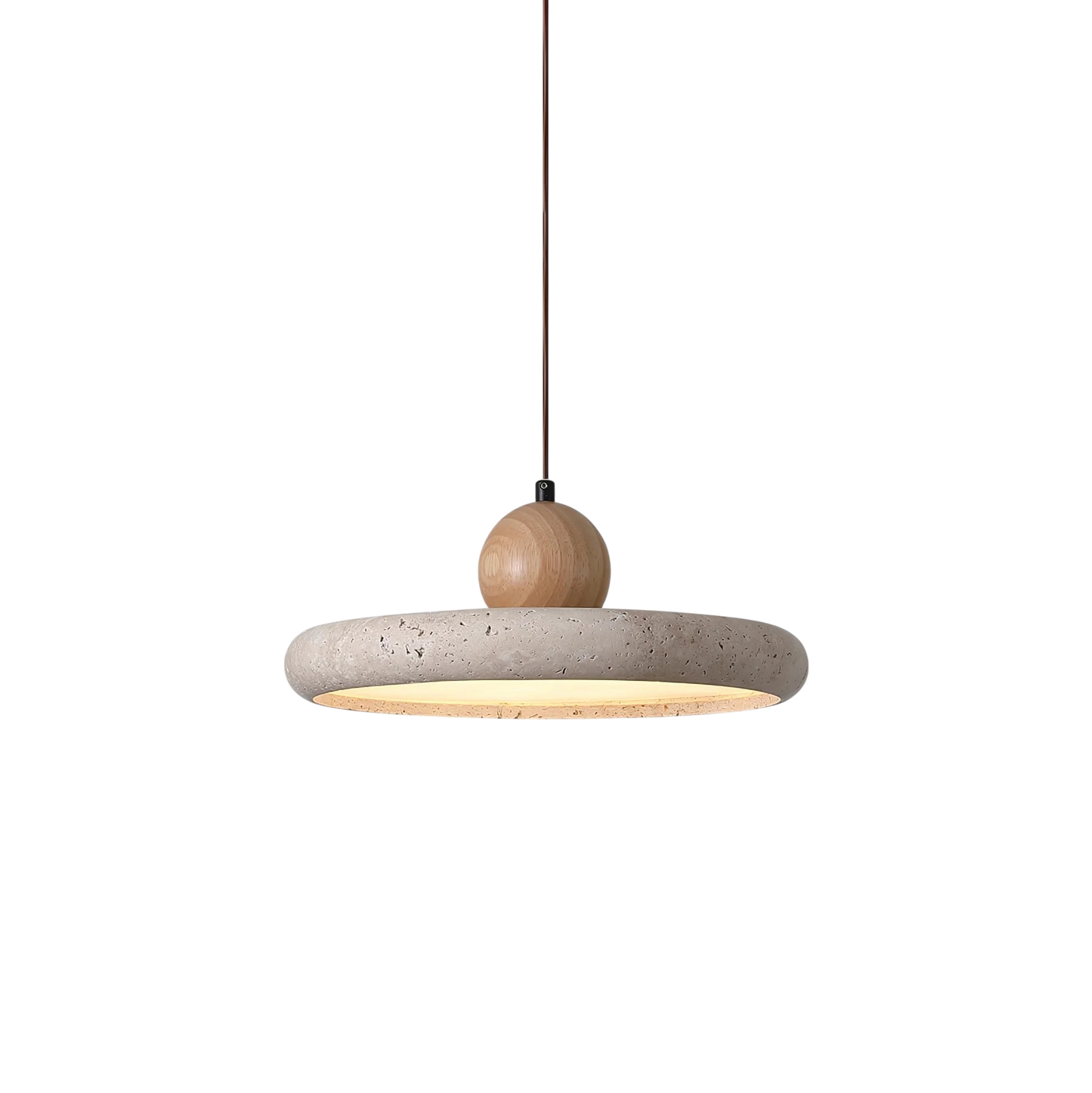 Lampe Suspendue Bois Élégant en Style Travertine - Foivo