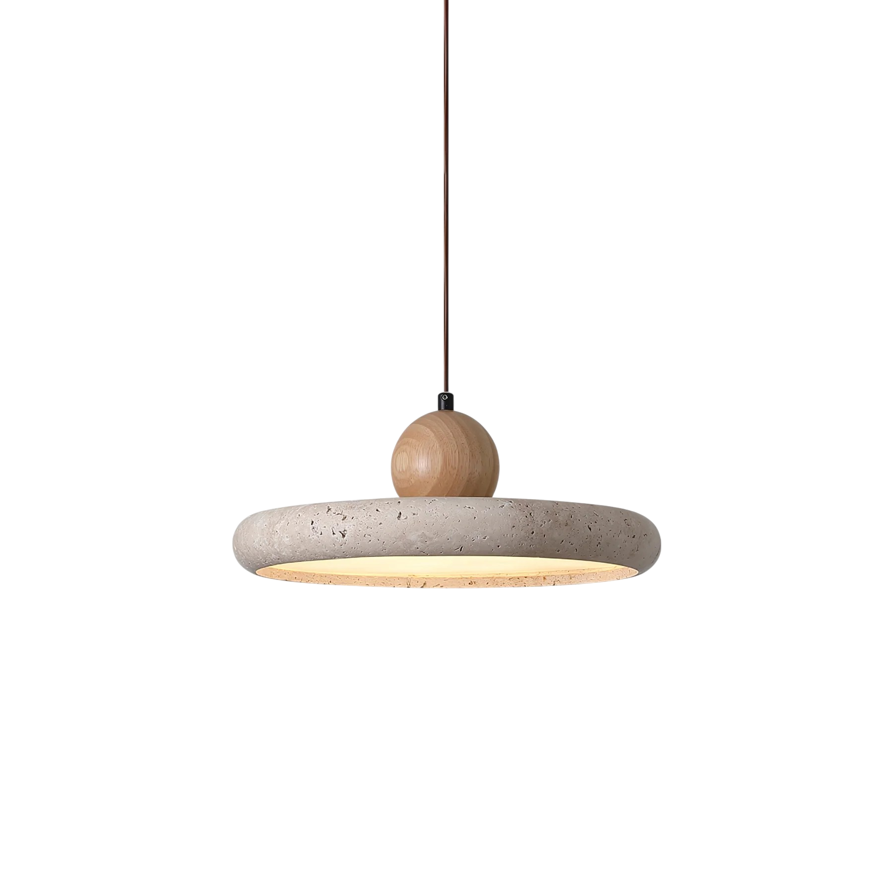 Lampe Suspendue Bois Élégant en Style Travertine - Foivo