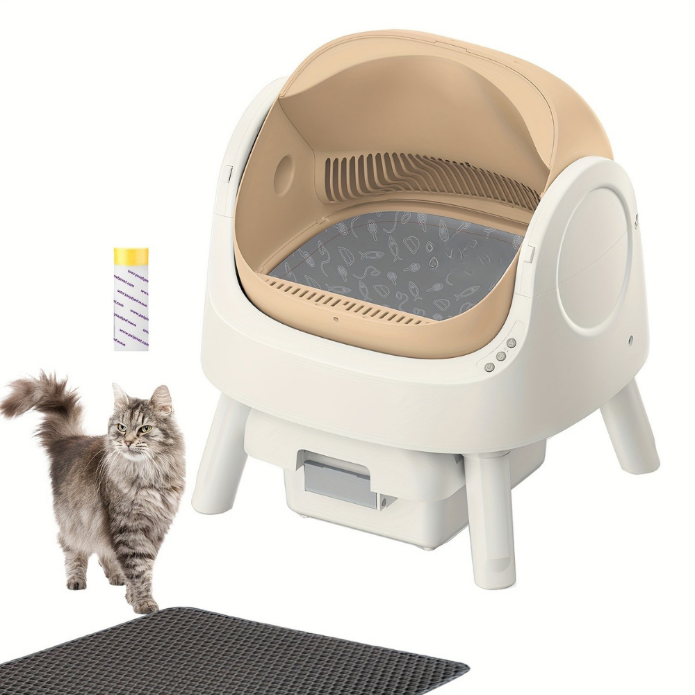Litière Chat Auto-Nettoyante avec Tapis Antiodor