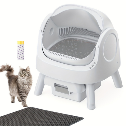 Litière Chat Auto-Nettoyante avec Tapis Antiodor