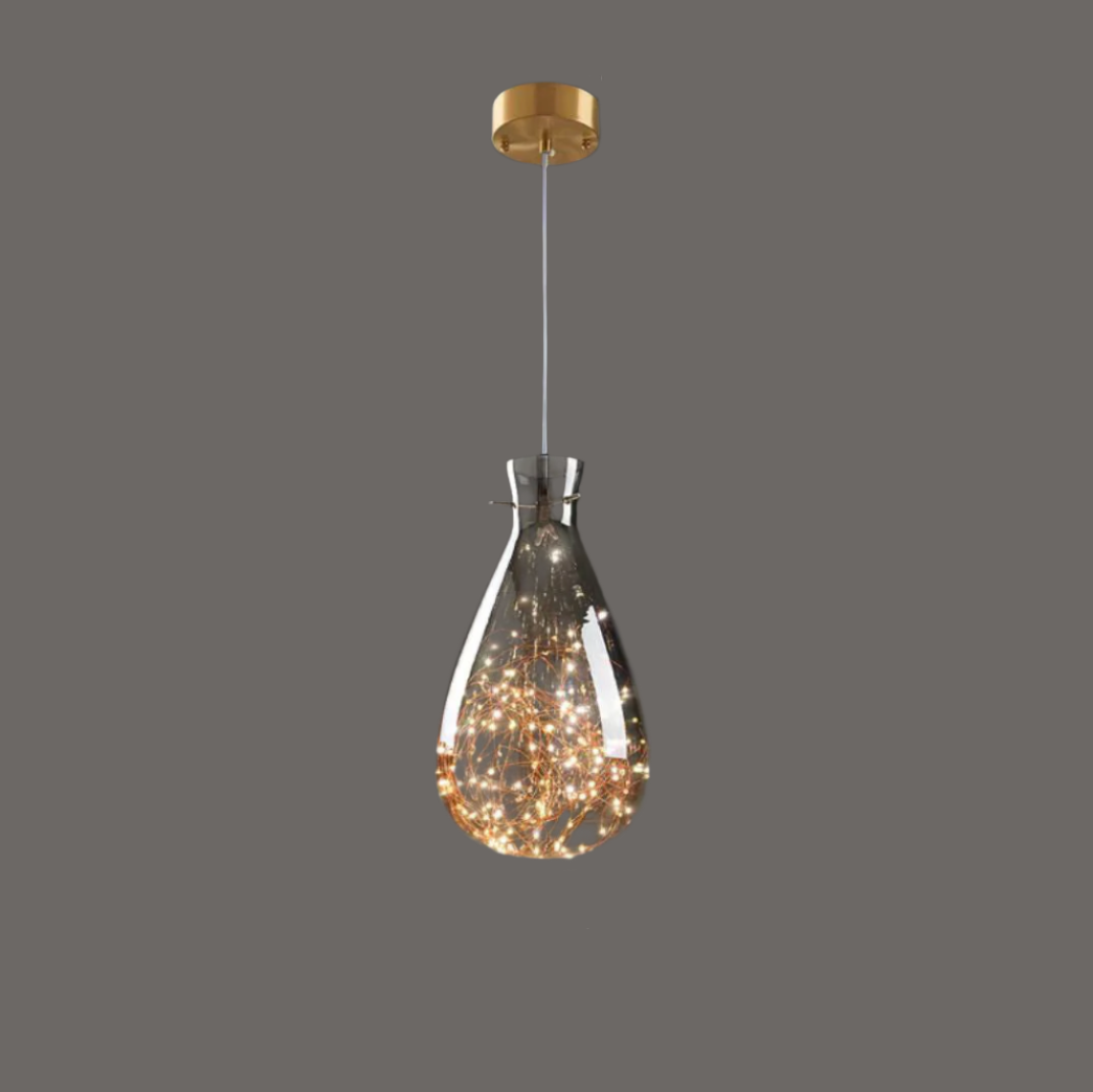 Luminaire Suspendu Chic en Verre et Métal pour Intérieur