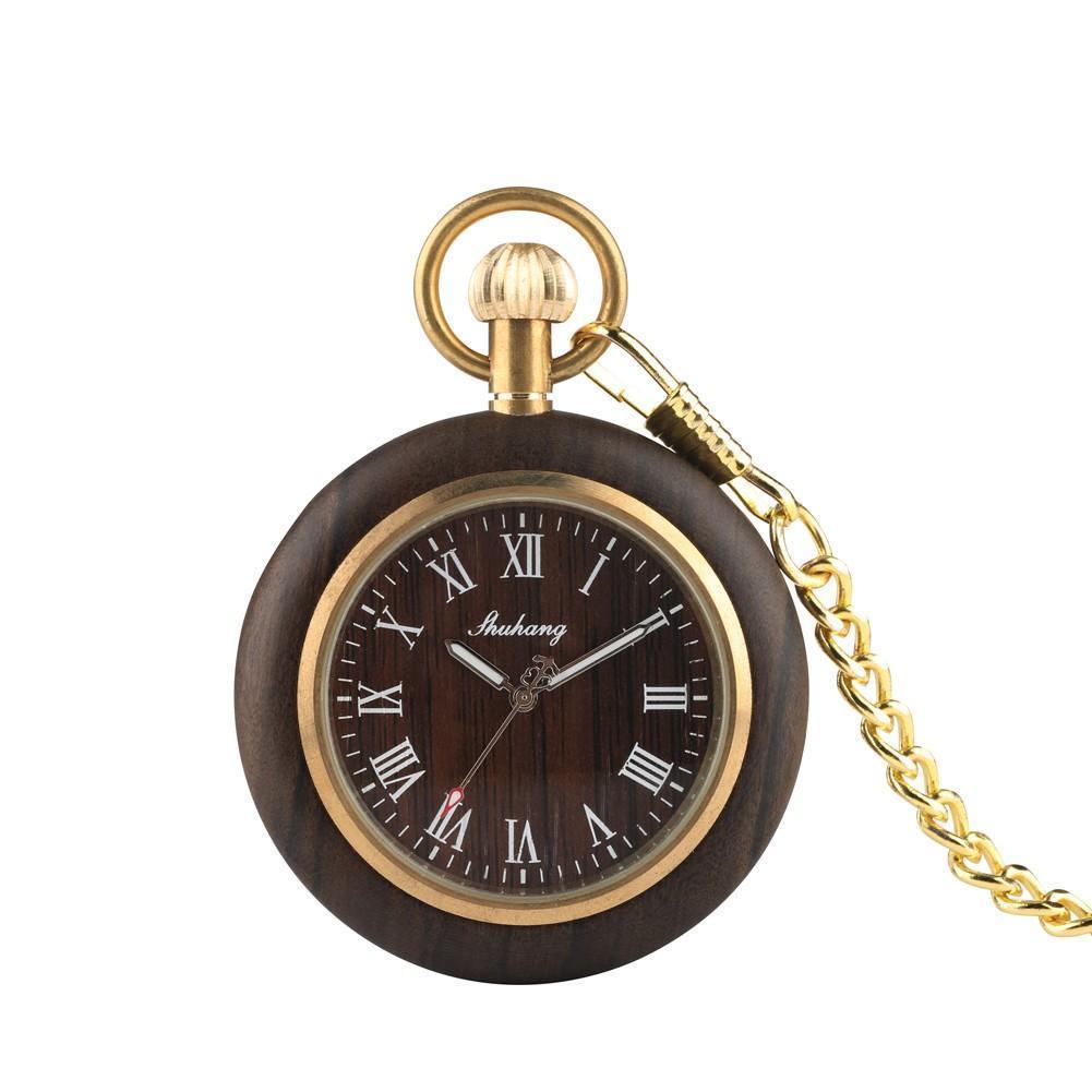 Montre Gousset Bois Élégante pour Homme - Foivo