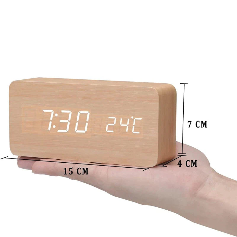 Réveil LED en Bois Moderne