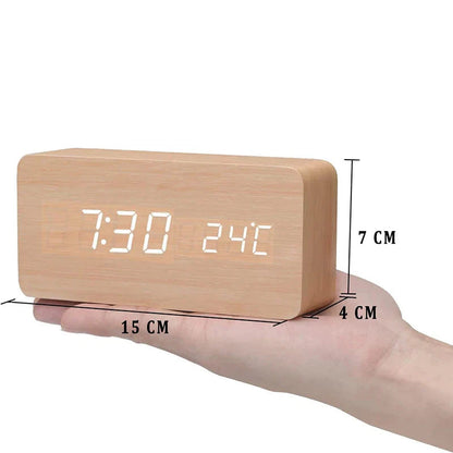 Réveil LED en Bois Moderne