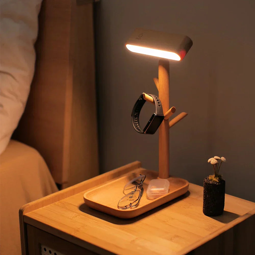 Lampe de Table Régulable avec Compartiment de Rangement Intégré