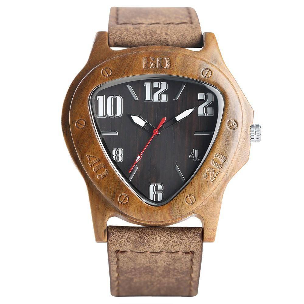 Montre Élégante en Bambou avec Cuir et Quartz - Foivo