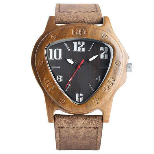 Montre Élégante en Bambou avec Cuir et Quartz - Foivo