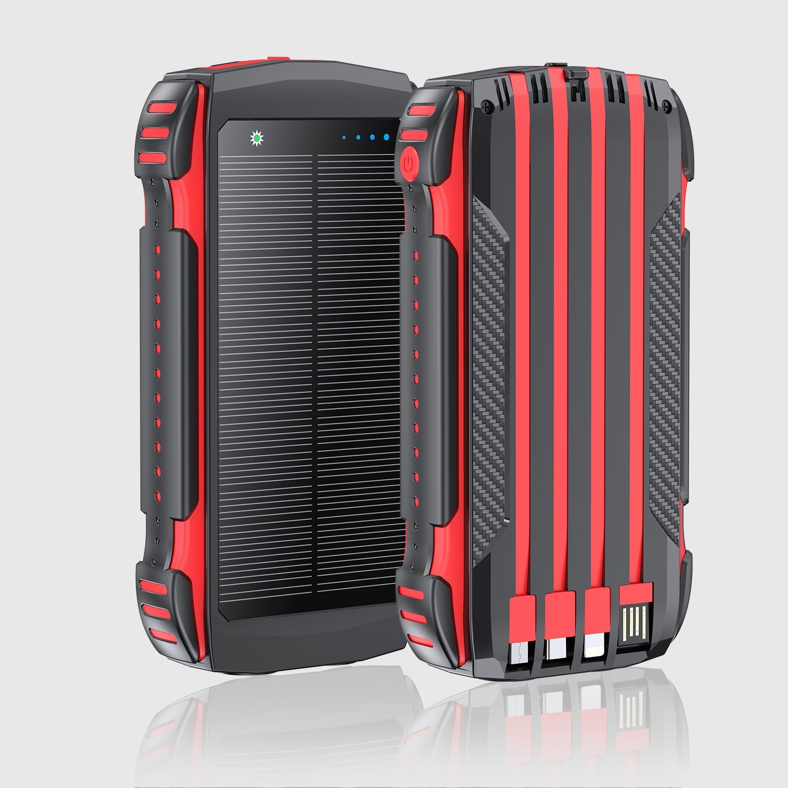 Banque d'énergie solaire portable avec éclairage LED intégré pour activités extérieures 2