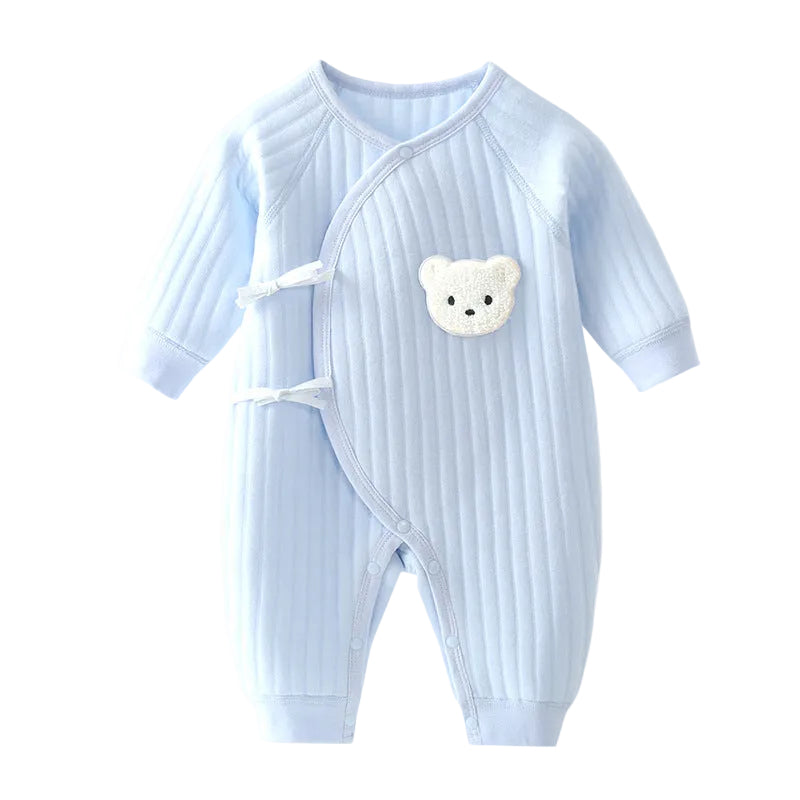 Barboteuse Bébé Coton Doublure Chaude Motif Ours - Foivo