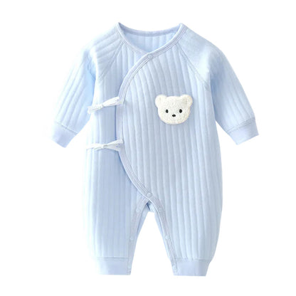 Barboteuse Bébé Coton Doublure Chaude Motif Ours - Foivo