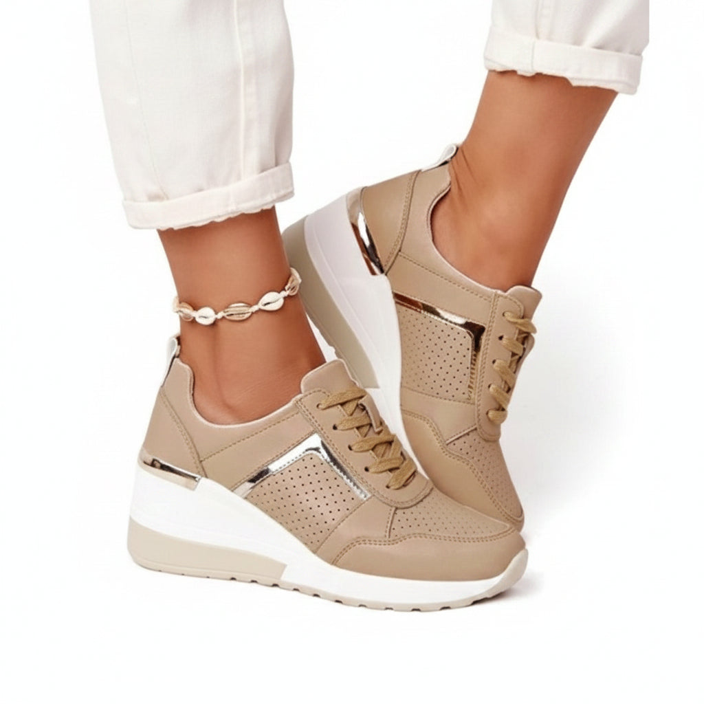 Baskets Femme Compensées Confortables Style Urbain - Foivo
