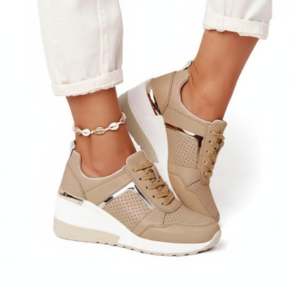 Baskets Femme Compensées Confortables Style Urbain - Foivo