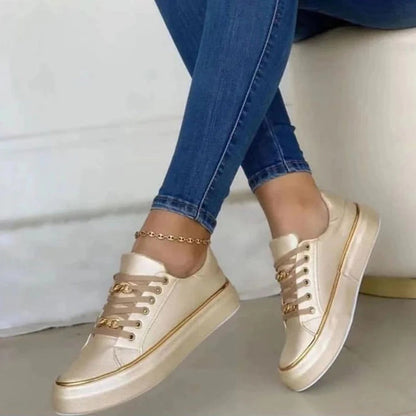 Baskets Femme Chic avec Détail Doré 1