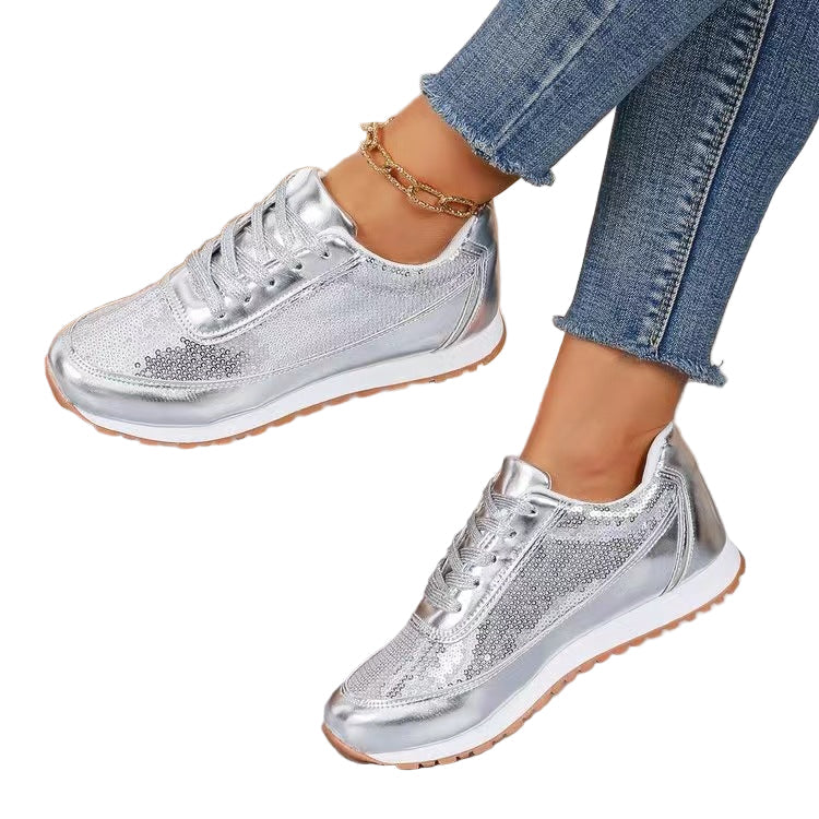Baskets Femme Synthétique Design Brillant - Foivo