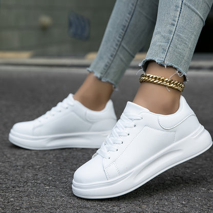 Baskets en Cuir Blanc Minimalistes pour Femmes 2