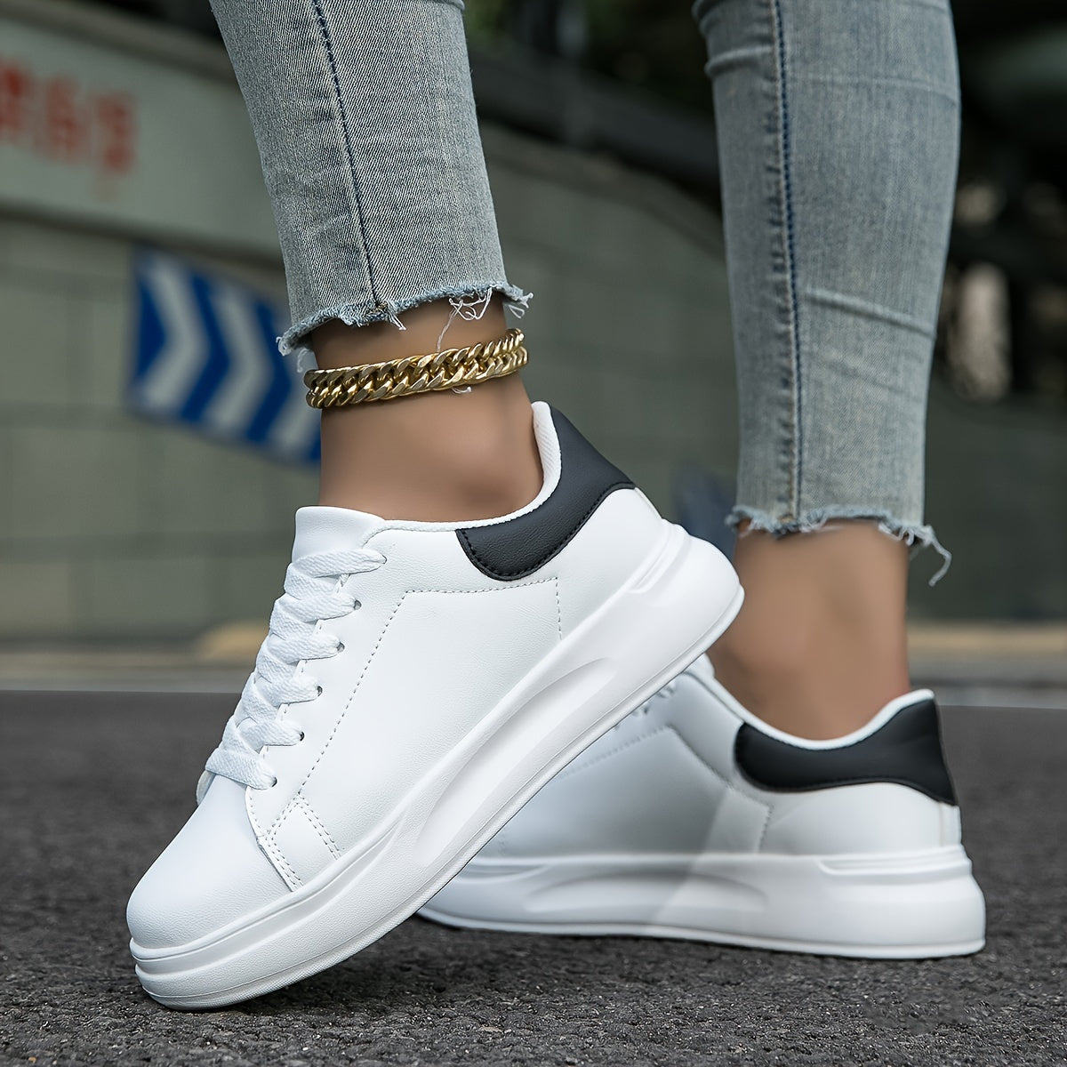 Baskets en Cuir Blanc Minimalistes pour Femmes 4