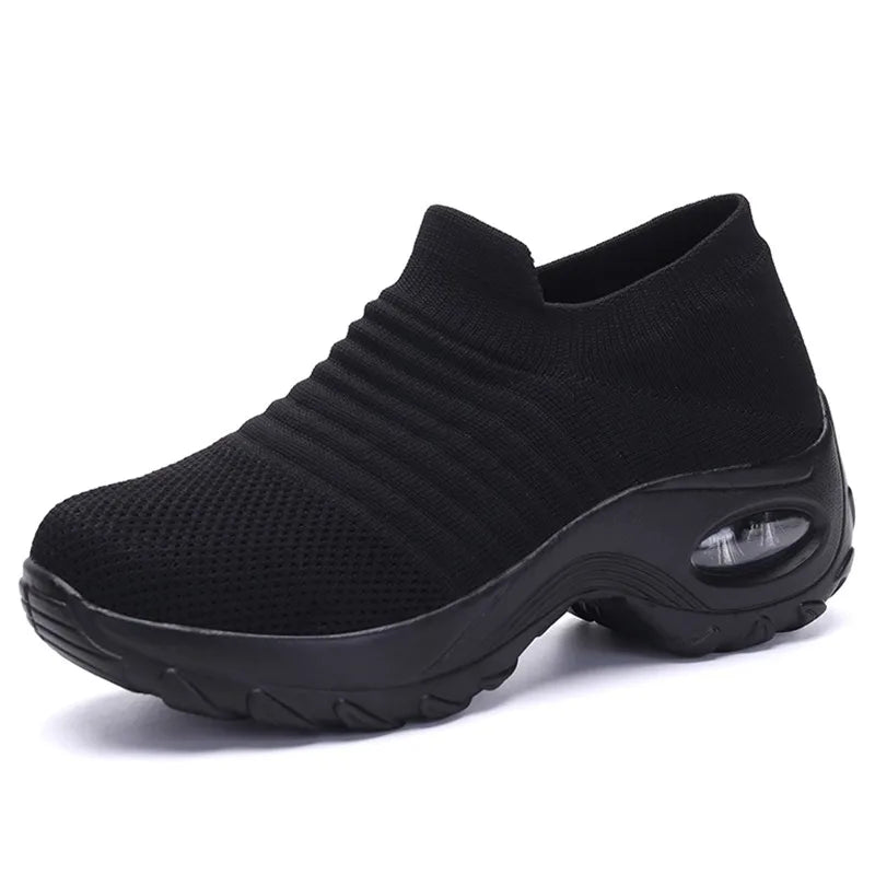 Baskets thérapeutiques pour femmes avec plateforme, noir, blanc, rouge 10