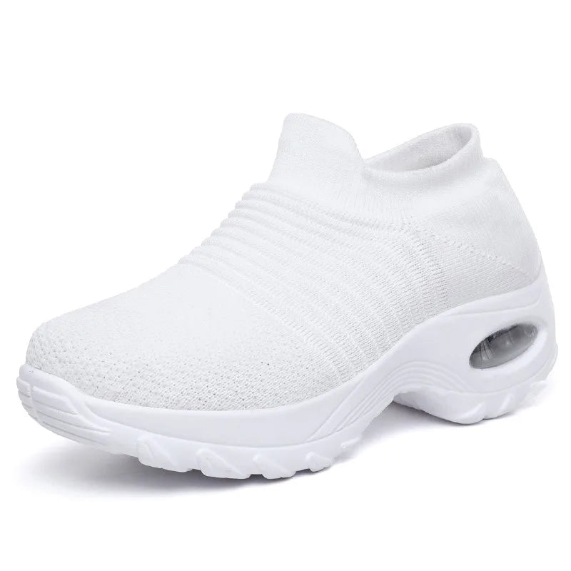 Baskets thérapeutiques pour femmes avec plateforme, noir, blanc, rouge 9