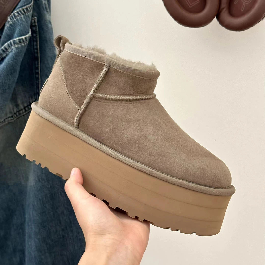 Bottes Femmes Mini Chaudes à Talon - Bottines Fourrées Ankle - Foivo