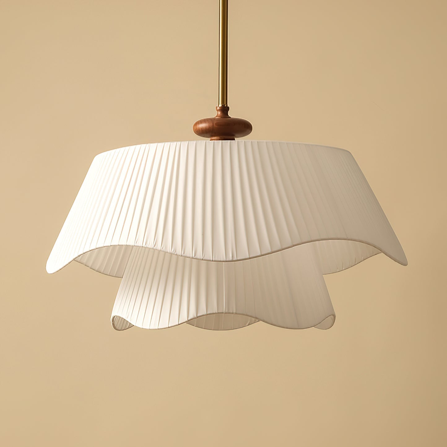 Lampe Suspendue Élégante en Verre et Bois