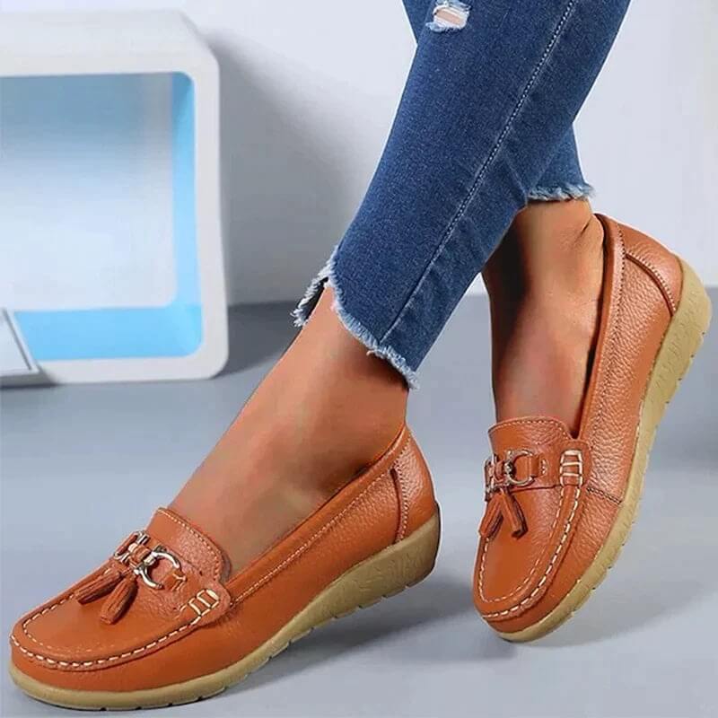 Mocassins Femmes Élégants à Pampilles Douces