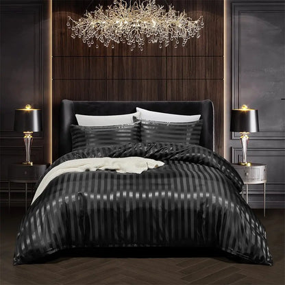 Draps de Lit en Soie Noire Élégants
