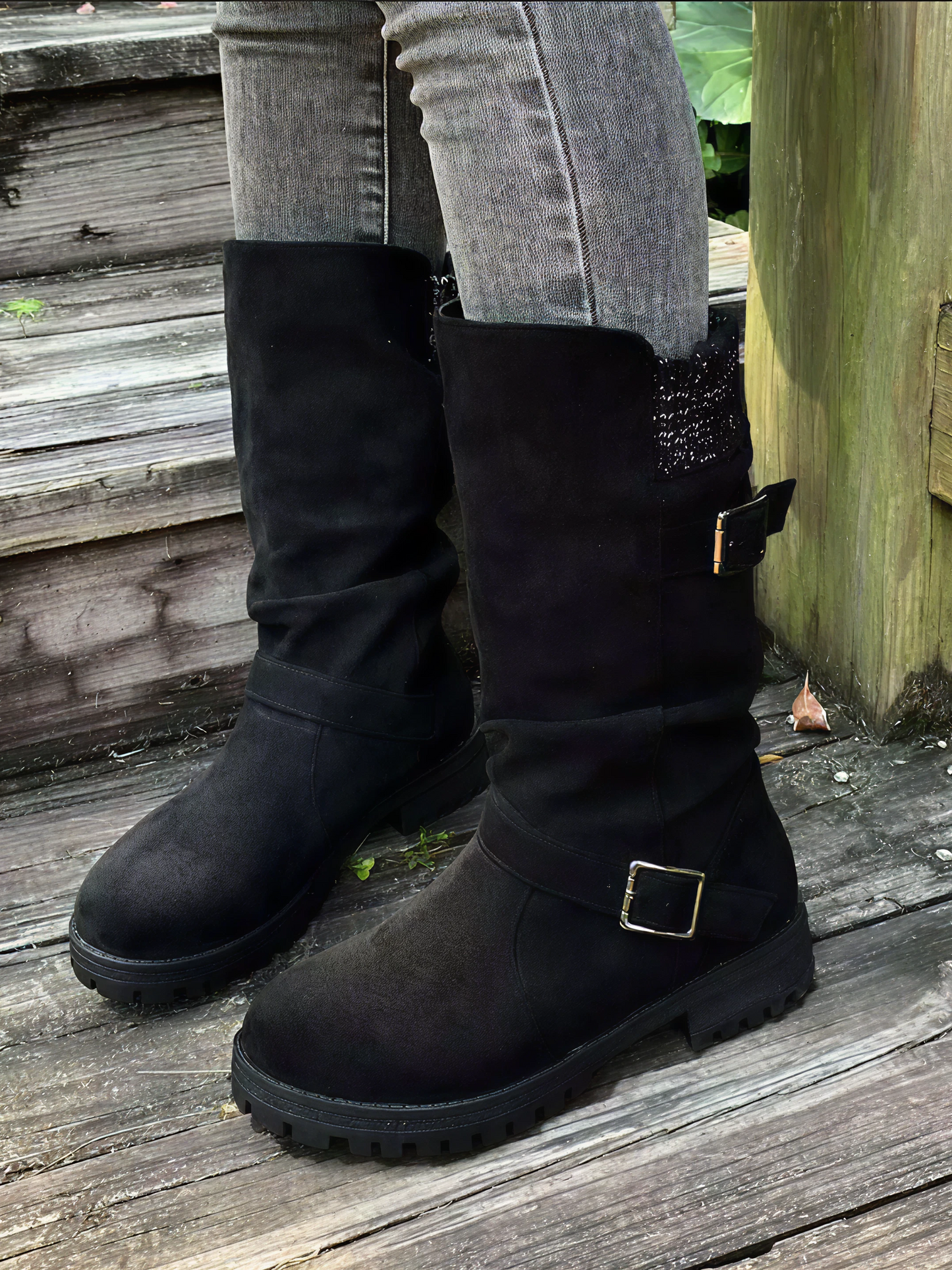 Bottes Hiver Chaude et Élégante avec Boucles - blxckfr