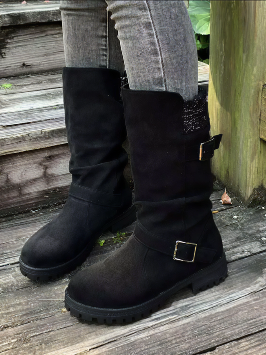 Bottes Hiver Chaude et Élégante avec Boucles - blxckfr