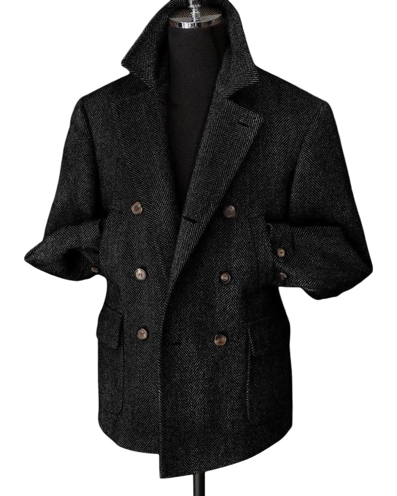 Blazer Homme Coton Ajusté Double Boutonnage - Foivo