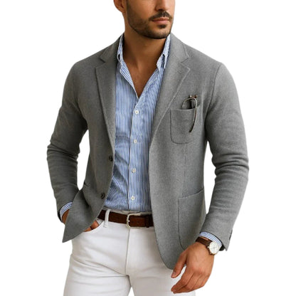 Blazer Homme Classique Coton Coupe Ajustée - Foivo