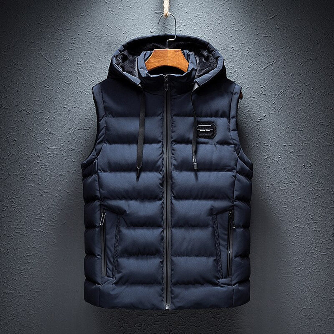 Gilet Duvet Homme Zippé Capuche