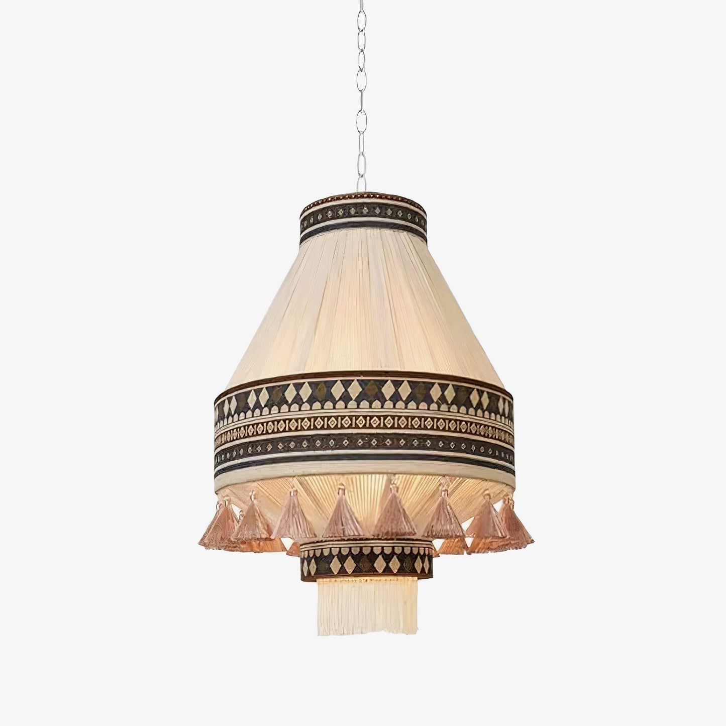 Lampe Suspendue Chic avec Franges et Éclairage Doux