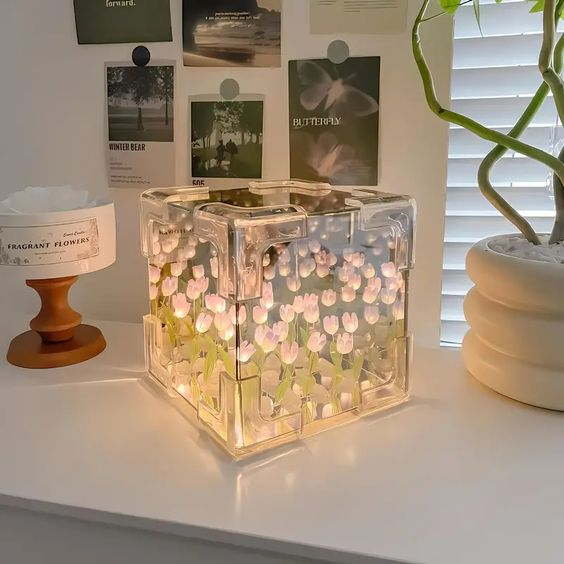 Boîte à Fleurs Lumineuse Tulipe 1