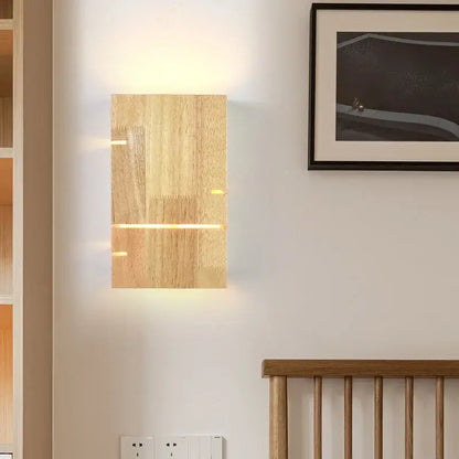 Lampe Murale LED Bois Clair Élégante avec Éclairage Variable