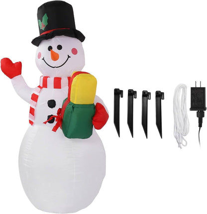 Décoration Gonflable Noël LED Bonhomme de Neige Lumineux