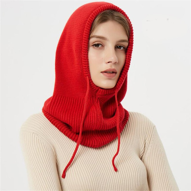 Bonnet d'Hiver Tricoté avec Capuche 1