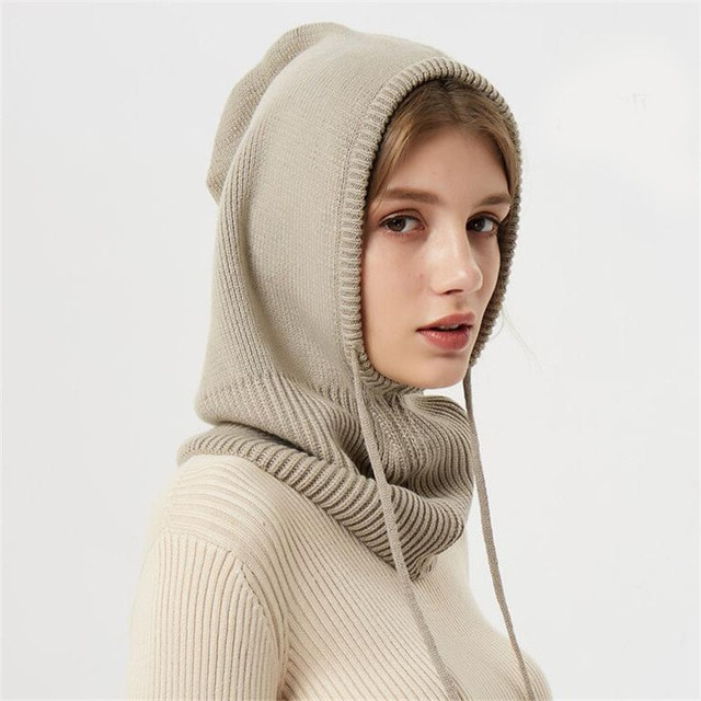 Bonnet d'Hiver Tricoté avec Capuche 4