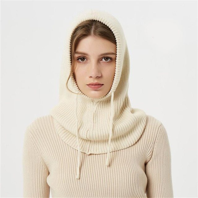 Bonnet d'Hiver Tricoté avec Capuche 6