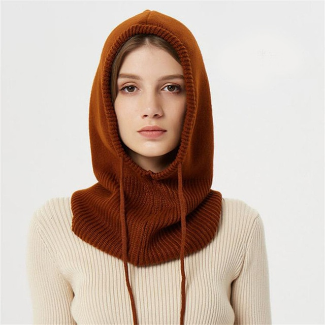 Bonnet d'Hiver Tricoté avec Capuche 7