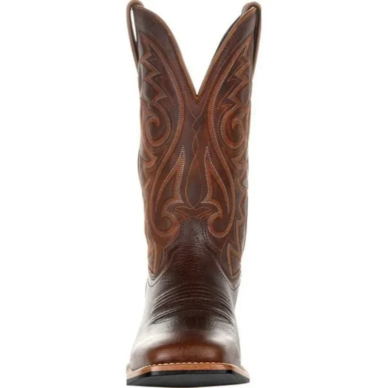 Bottes Homme Santiags Mi-Mollet avec Motif Totem 5