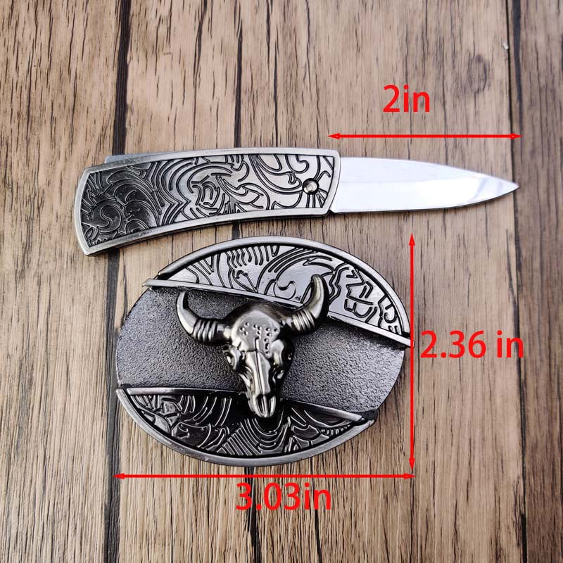 Boucle de Ceinture Cowboy Métallique avec Outil EDC Caché 2